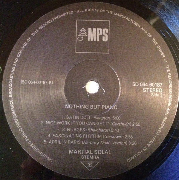 Martial Solal : Nothing But Piano (LP, Album)