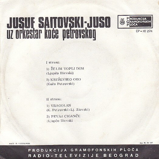 Jusuf Saitovski : Želim Topli Dom (7", EP)