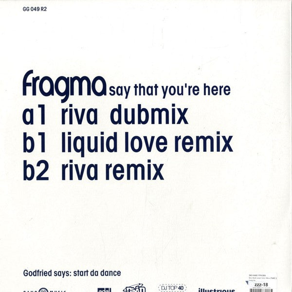 Fragma : Say That You're Here (Remixes 2) (12")