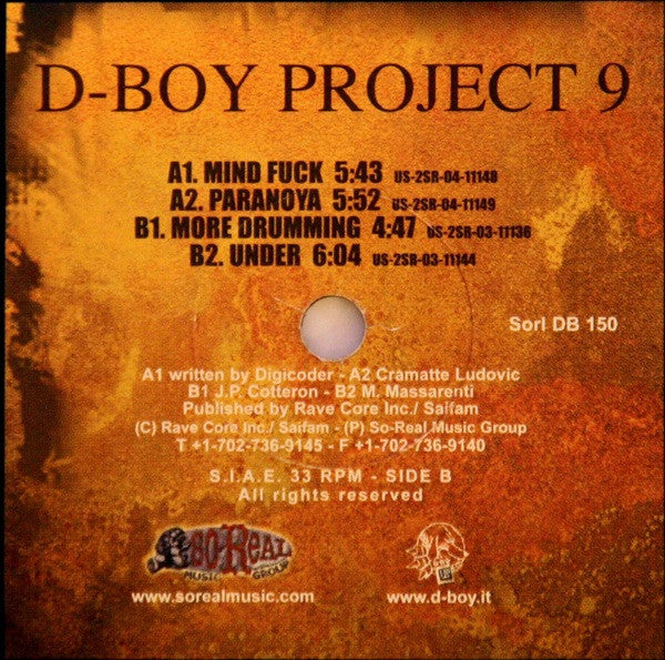 Various : D-Boy Project 9: The Passion Of Hardcore (12")
