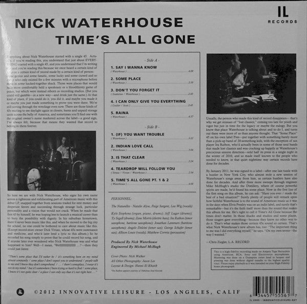 Nick Waterhouse (2) : Time's All Gone (LP, Album, RE)