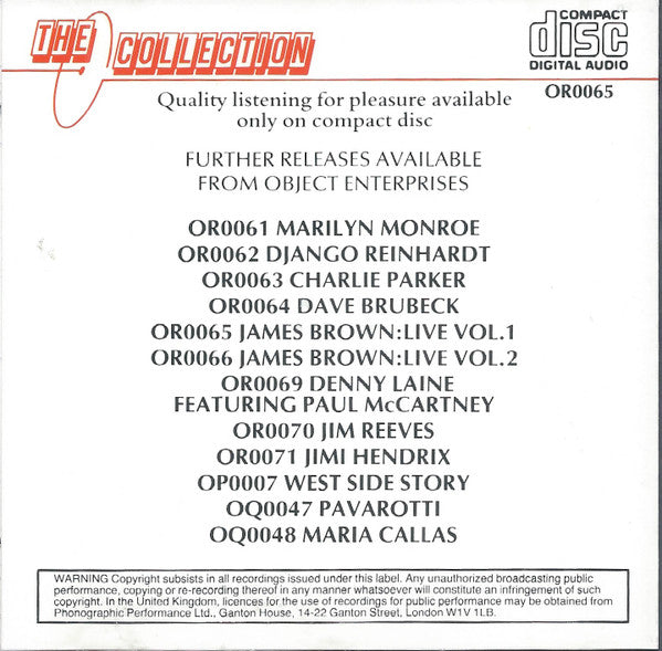 James Brown : Live Volume 1 (CD, Album)