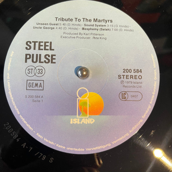 Steel Pulse : Tribute To The Martyrs (LP, Album)