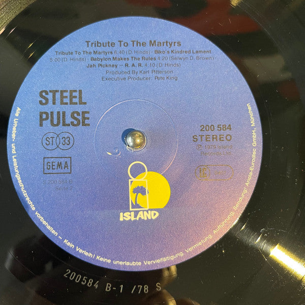 Steel Pulse : Tribute To The Martyrs (LP, Album)