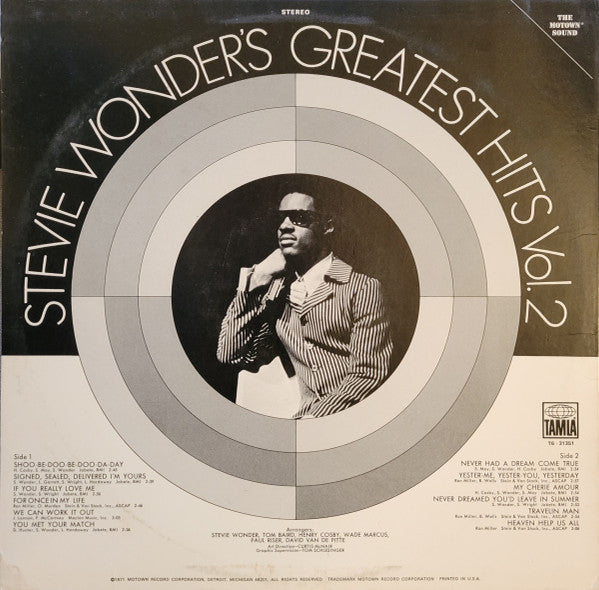 Stevie Wonder : Stevie Wonder's Greatest Hits Vol. 2 (LP, Comp, RE, Mon)