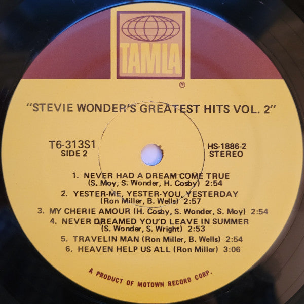 Stevie Wonder : Stevie Wonder's Greatest Hits Vol. 2 (LP, Comp, RE, Mon)