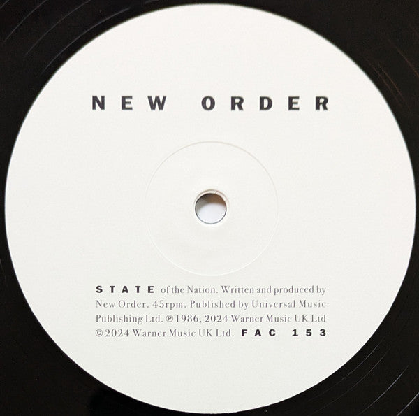 New Order : State Of The Nation (12", Single, RE, RM, 180)