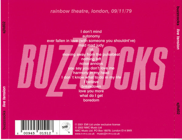 Buzzcocks : Live Tension (CD, Album, Ltd, Num)