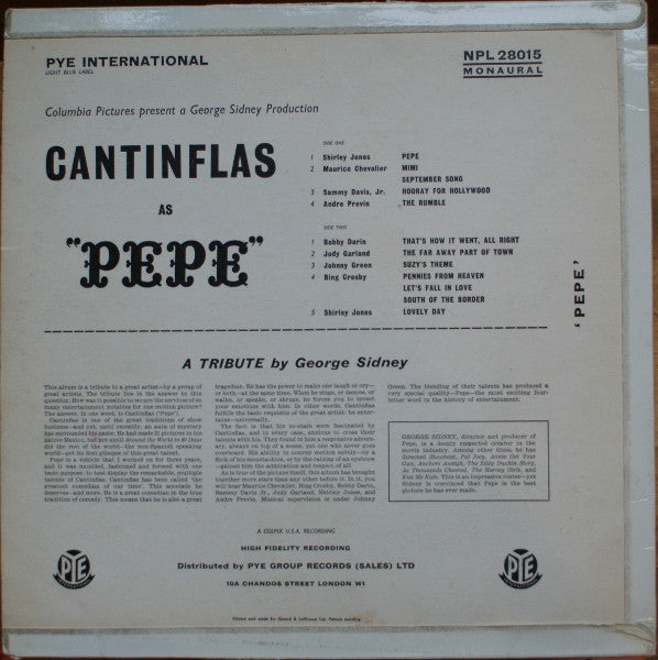 Various : Pepe - Original Soundtrack Album (LP, Album, Mono)
