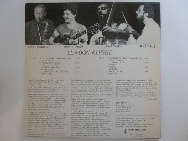 Spike Robinson, Martin Taylor, Dave Green, Spike Wells : London Reprise (LP, Album)