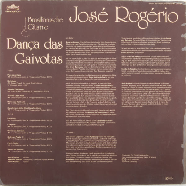 José Rogério : Dança Das Gaivotas (Brasilianische Gitarre) (LP, Album)