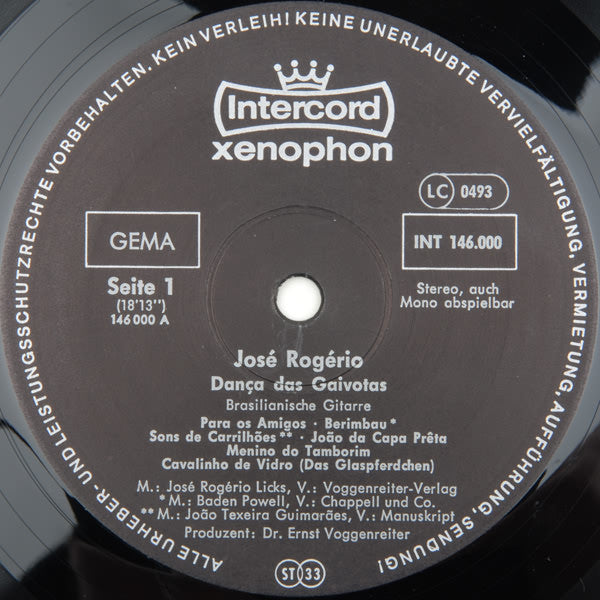 José Rogério : Dança Das Gaivotas (Brasilianische Gitarre) (LP, Album)