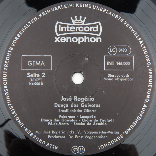 José Rogério : Dança Das Gaivotas (Brasilianische Gitarre) (LP, Album)