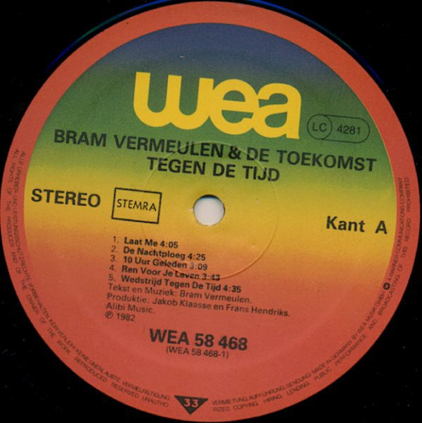 Bram Vermeulen & De Toekomst* : Tegen De Tijd (LP, Album)