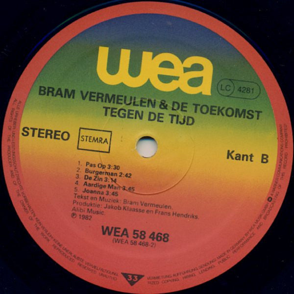Bram Vermeulen & De Toekomst* : Tegen De Tijd (LP, Album)