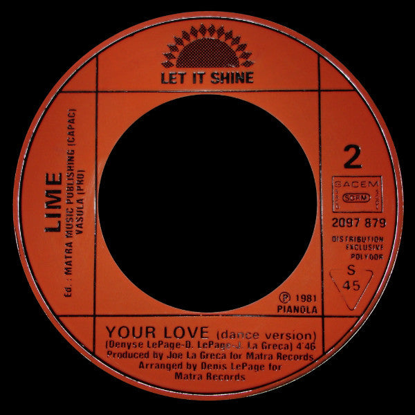 Lime (2) : Your Love (7", Single)