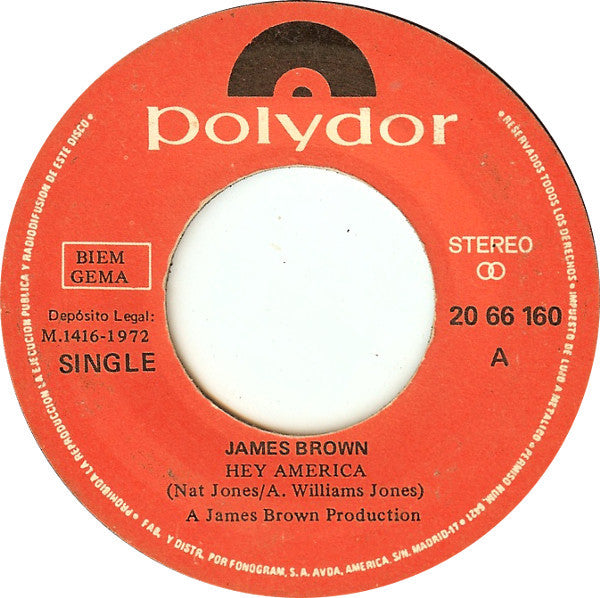 James Brown : Hey America (7", Single)
