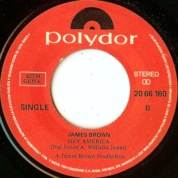 James Brown : Hey America (7", Single)