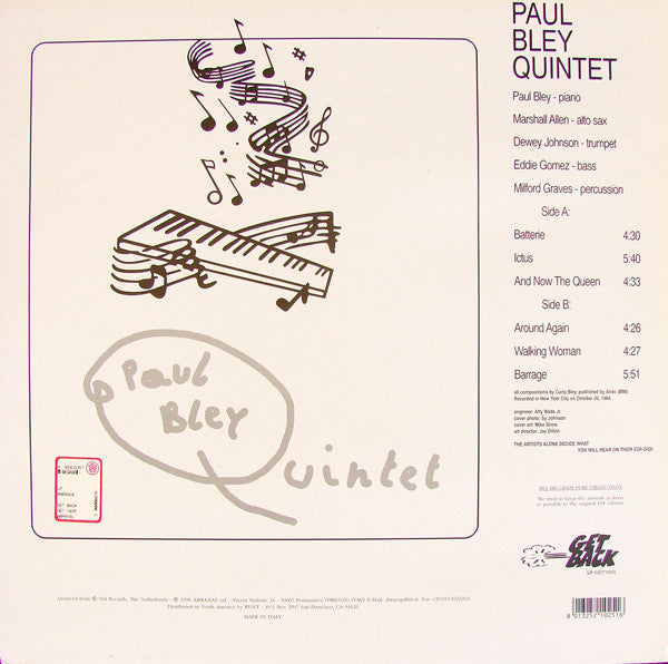 Paul Bley Quintet : Barrage (LP, Album, RE)