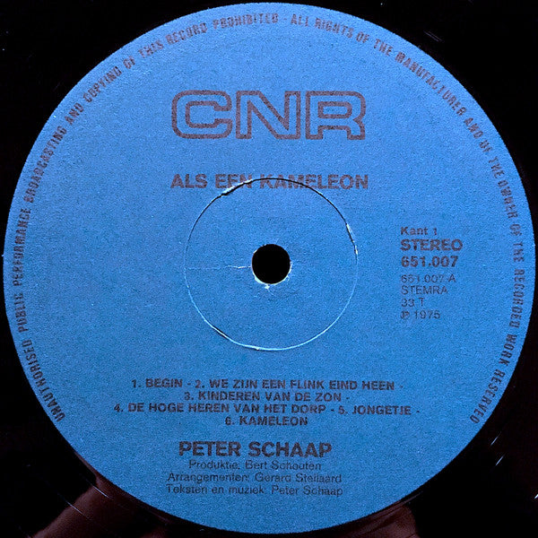 Peter Schaap : Als Een Kameleon (LP, Album)