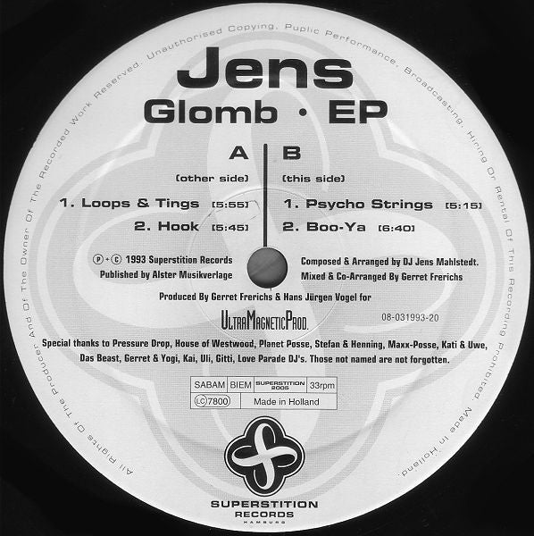 Jens : Glomb EP (12", EP)