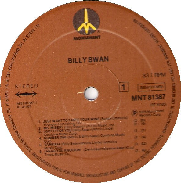 Billy Swan : Billy Swan (LP, Album)