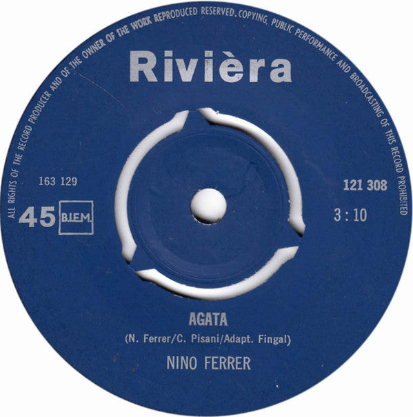 Nino Ferrer : Agata ( Spaans Gezongen ) (7", Single, 3-P)