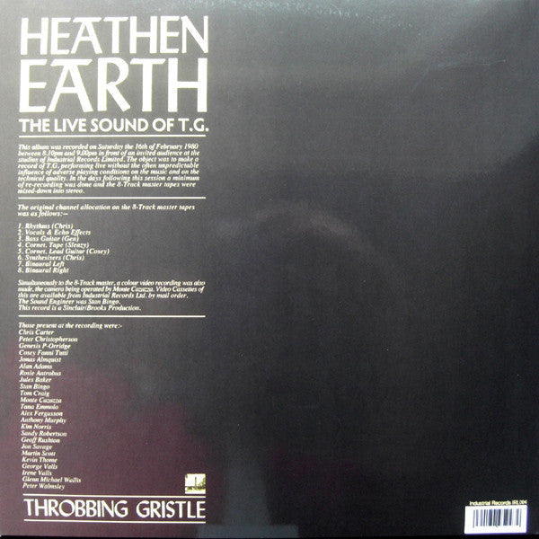 Throbbing Gristle : Heathen Earth (LP, Album, Ltd, RE, RM)