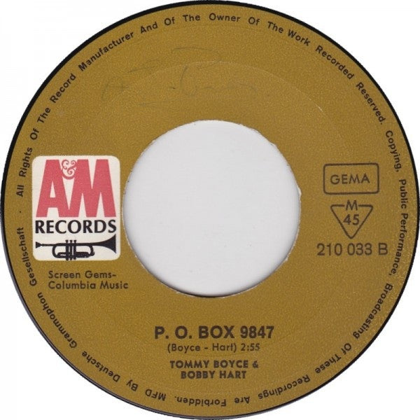 Boyce & Hart : Alice Long (You're Still My Favorite Girlfriend) (7", Single, Mono)