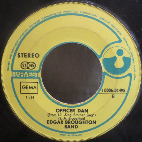 The Edgar Broughton Band : Up Yours / Officer Dan (7", Single)
