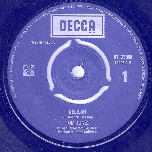 Tom Jones : Delilah / Smile (7", Single)