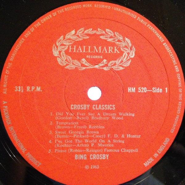 Bing Crosby : Crosby Classics (LP, Comp, Mono, RE)