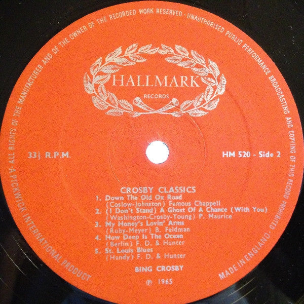Bing Crosby : Crosby Classics (LP, Comp, Mono, RE)