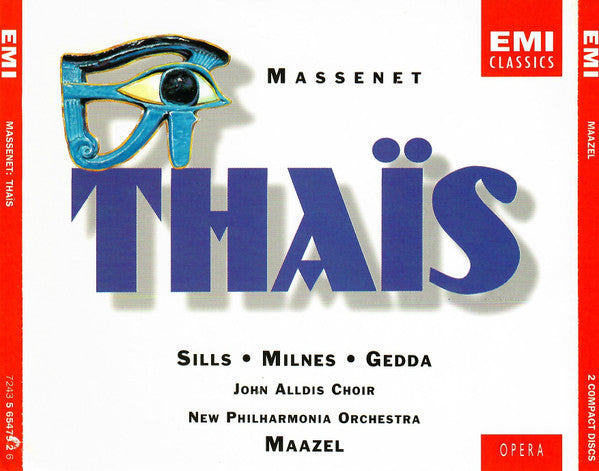 Massenet* - Sills* • Milnes* • Gedda* • New Philharmonia Orchestra • Maazel* : Thaïs (2xCD, Album, RE, RM, Cin)