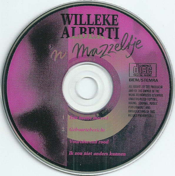 Willeke Alberti : 'N Mazzeltje (CD, Single)