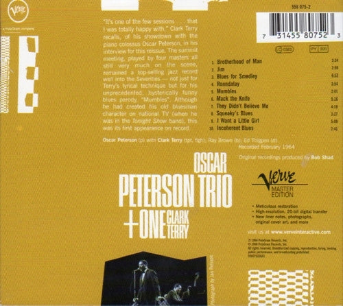 The Oscar Peterson Trio / Clark Terry : Oscar Peterson Trio + One (CD, Album, RE, RM, Dig)