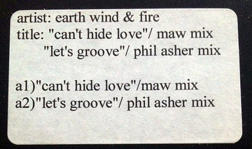 Earth Wind & Fire* : Can't Hide Love / Let's Groove (12", S/Sided, Unofficial, W/Lbl)
