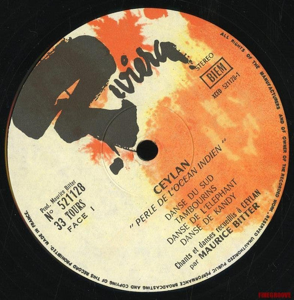 Maurice Bitter : Ceylan Perle De L'Océan Indien (LP, Album)