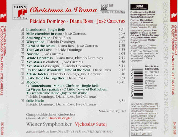 Placido Domingo · Diana Ross · José Carreras : Christmas In Vienna (CD, Album, SBM)