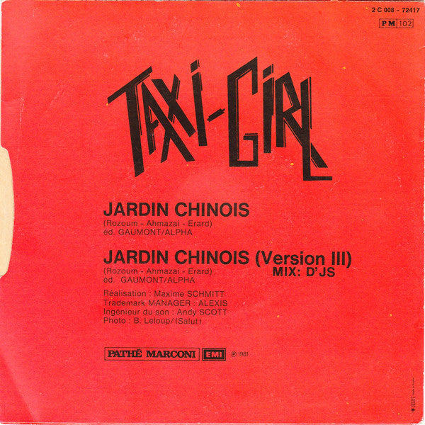 Taxi-Girl : Jardin Chinois (Nouvelle Version) (7", Single)
