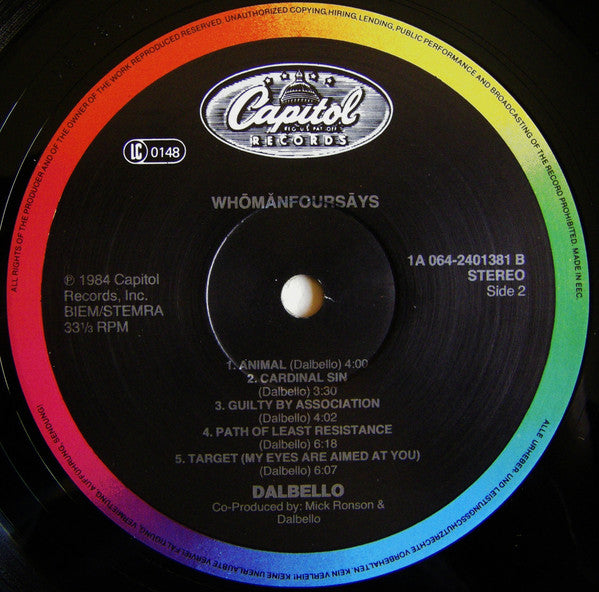 Dalbello* : Whōmănfoursāys (LP, Album)