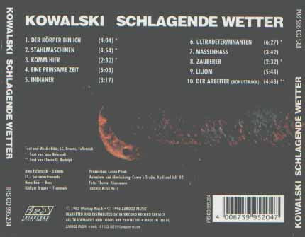 Kowalski : Schlagende Wetter (CD, Album, RE)