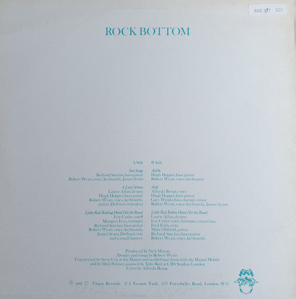 Robert Wyatt : Rock Bottom (LP, Album, RP)