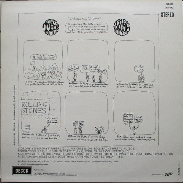 The Rolling Stones : Between The Buttons (LP, Album, RE)