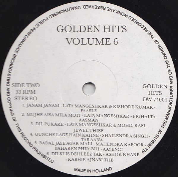 Various : Golden Hits Vol. 6 (LP, Comp)