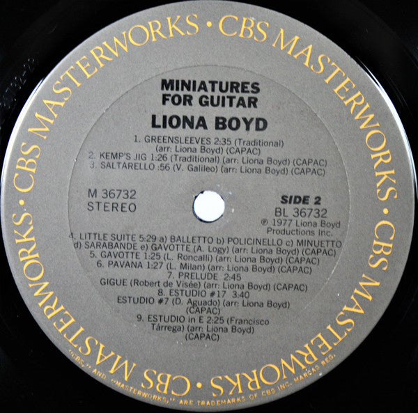 Liona Boyd : Miniatures For Guitar (LP)