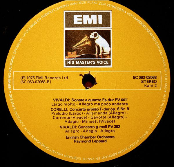 Tomaso Albinoni, Arcangelo Corelli, Antonio Vivaldi / English Chamber Orchestra / Raymond Leppard : Sonaten Und Konzerte (LP, Album)