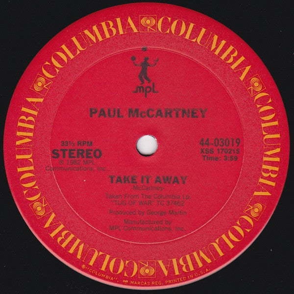 Paul McCartney : Take It Away (12", Pit)
