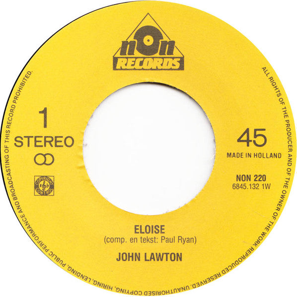 John Lawton : Eloise (7", Single)
