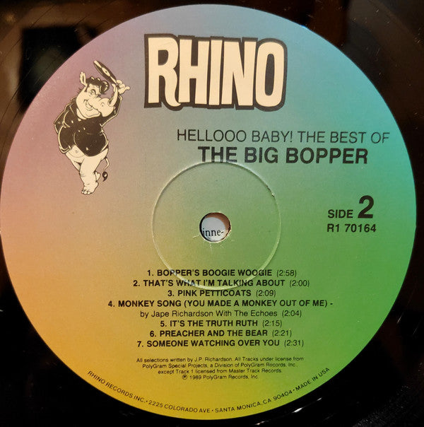 The Big Bopper* : Hellooo Baby! The Best Of The Big Bopper 1954 - 1959 (LP, Comp)